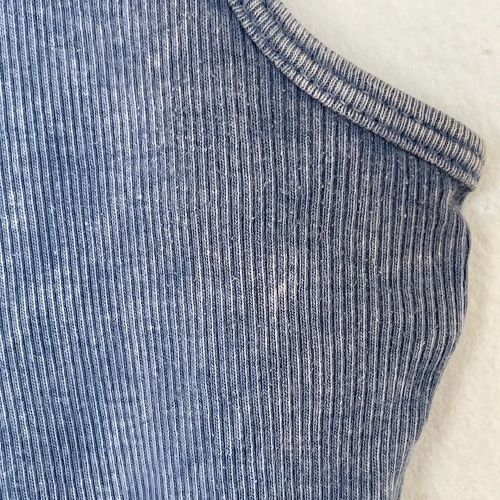 Vintage Y2K One World Ribbed Tank Top Size M Blue Hippie Boho Festival Coachella